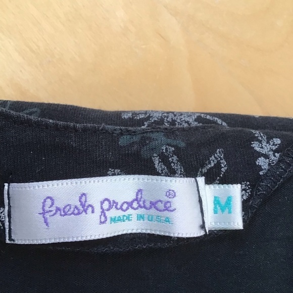 Fresh produce 100% cotton dress sleeveless jumper dark blue floral prints medium - Picture 3 of 14